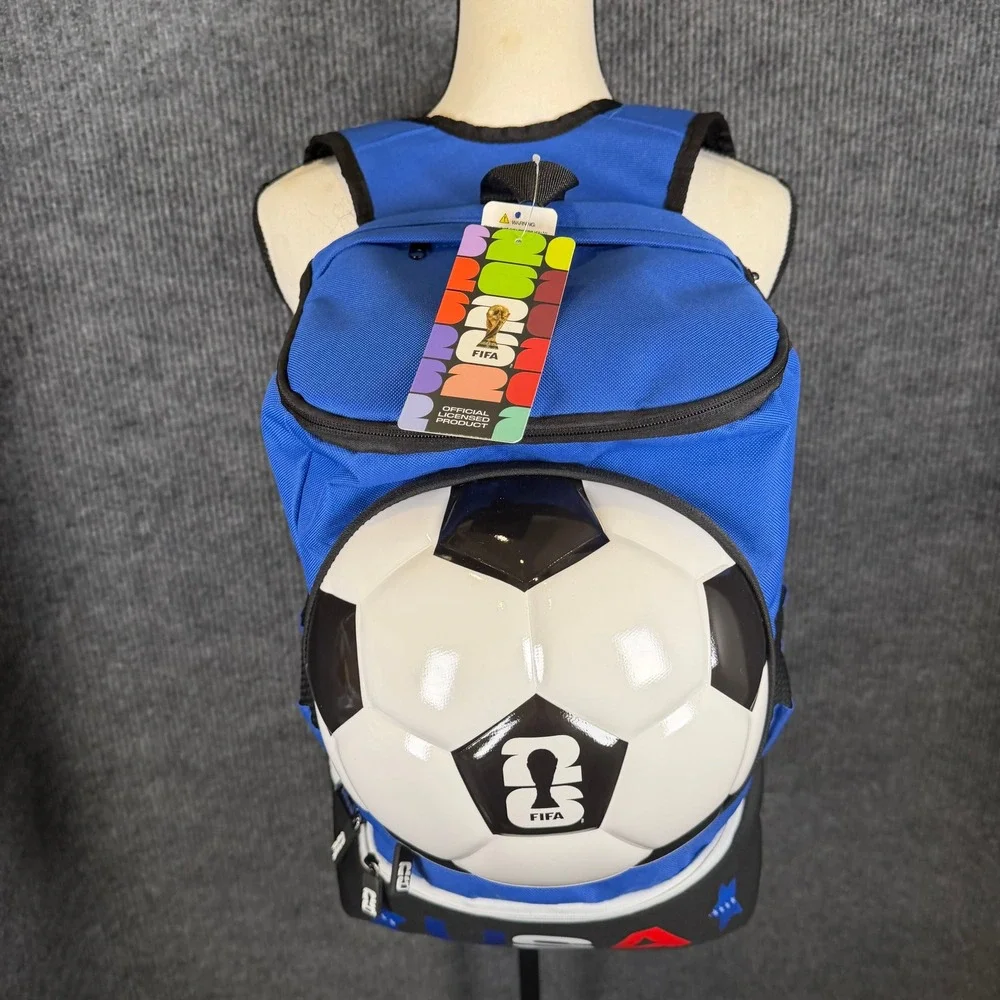 FIFA World Cup 2026 Soccer Backpack USA Blue NEW Ball Carrier Bag Cleat Pocket